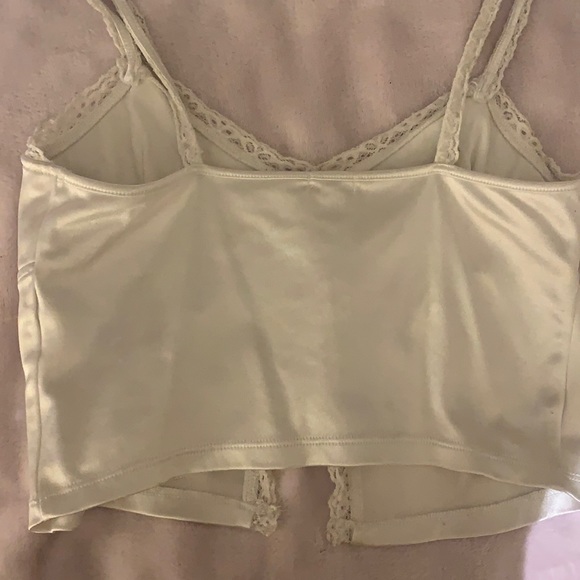 Garage medium white silk + lace trim crop top 🤍🤍 - Picture 3 of 4